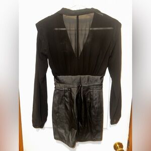 Papaya Black Sheer Romper